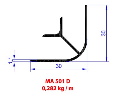 8mm Sunta Köşe Dönüş Profili